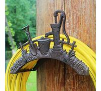 VOCD Cast Iron Heavy Duty Garden Hose Holder Wall Mounted Water Hose Hanger Wall Hanging Hose Rack Hose Reel Storage - Metal Hose Stand