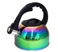 Voche® 2 Litre Stainless Steel Stovetop Whistling Kettle with Iridescent Multi Coloured Rainbow Finish