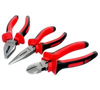 Voche 3 Piece Heavy Duty 6" (150mm) Pliers Set - Combination, Long Nose and Side Cutting Pliers