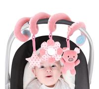 vocheer Hanging Toys for Car Seat Crib Mobile, Infant Baby Spiral Plush Toys for Crib Bed Stroller Car Seat Bar (Pink Pig)