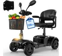 VOCIC D42 Folding Mobility Scooters for Adult,12.5 Mile Range,136KG Max | Mobility Scooters with UK Plug for Seniors, 4 Wheels mobility scooters with Puncture-Proof Tyres, Electromagnetic Brake