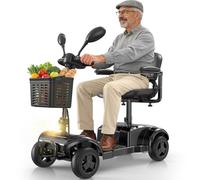 VOCIC Folding Mobility Scooter for Adults,12.5KM Range,136KG Max | Mobility Scooter with UK Plug for Elderly, 4 Wheels Mobility Scooter with Puncture-Proof Tyres, Electromagnetic Brakes