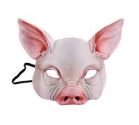 Vocoliday 1Pcs Halloween Pig Mask Horror Animal Mask for Easter Carnival Halloween Christmas Costume Party Cosplay Props (White Pig Mask)