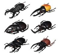 Vocoliday 6Pcs Halloween Beetle Model Realistic Beetle Figures Fake Beetle Model for Halloween Christmas Birthday April Fool's Day Party
