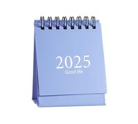 Vocoliday Mini Desk Calendar July 2024 to Dec 2025，Portable Small Desktop Calendar Standing Flip Academic Year Monthly Calendars for Home Office Table Decoration and Planning Organizing (Blue)