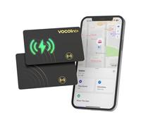 VOCOlinc Dual System Air Card Tag 2 Pack, Rechargeable Wallet Tracker Work with Android Google Find Hub or iOS Apple Find My APP (Huawei not Supported), Smart Finder Locator for Wallet/Luggage/Bag