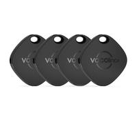 VOCOlinc Key Finder, 4 Pack Smart Air Tracker Tag Compatible with Apple Find My App (iOS Only, not Support Android), Battery Replaceable, Blueooth Item Locator for Keys, Luggage,Suitcase,Bag, Black