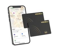 VOCOlinc Slim Wallet Tracker Card, Smart Air Tag Compatible with Apple Find My App (iOS only), Bluetooth Item Finder Locator for Wallet, Luggage, Bag, Backpack, Ultra-Thin 2 Pack, Black
