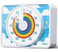 VOCOO Classroom Visual Timer for Kids 60-Minute Silent Countdown Strong Magnet for Classroom/Desk,Time Management Tool for School Study,Kitchen Cooking,Stick to Fridge,Batteries Included(White)