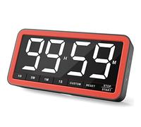 VOCOO Digital Kitchen Timer with 7.8” Extra Large Display, Magnetic LED, with 3 Brightness, 4 Alarms and 3 Volume Levels, Battery Powered Countdown Count Up Timer for Cooking, Classroom, Home Gym