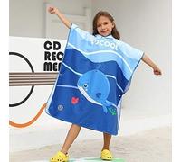 VOCOOL Hooded Poncho Microfiber Towel for 2-7 Years Old Children - Whale