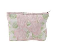 VOCOSTE 1 Pc Women Large Fresh Jacquard Makeup Bag for Travel Vacation Gym Purple Pink