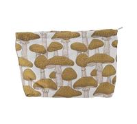 VOCOSTE 1 Pc Women Large Jacquard Mushroom Makeup Bag for Travel Vacation Camping Yellow