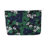 VOCOSTE 1 Pc Women Large Retro Jacquard Makeup Bag for Travel Vacation Camping Green