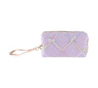 VOCOSTE 1 Pc Women Portable Diamond Bow Makeup Bag for Travel Vacation Camping Purple