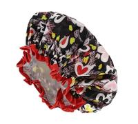 VOCOSTE 1 Pc Women Portable Heart-Shaped Shower Cap for Bathroom Vacation Black