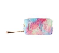 VOCOSTE 1 Pc Women Sequin Heart Love Makeup Bag for Travel Vacation Pink Blue Yellow