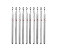 VOCOSTE 10 Pcs Emery Nail Drill Bit Set for Acrylic Nails, 3/32 Inch Nail Art Tools, Manicure Pedicure Shapen Remove Tools, 44.1mm Length, Red