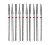 VOCOSTE 10 Pcs Emery Nail Drill Bits Set for Acrylic Nails, 3/32 Inch Nail Art Tools, Manicure Pedicure Shapen Remove Tools, 44.2mm Length, Red