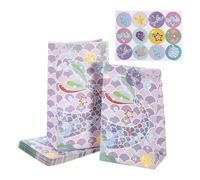 VOCOSTE 12 Pcs Paper Gift Bags, Mermaid Candy Bags, Party Gift Bags, Purple