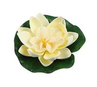 VOCOSTE 1pcs Artificial Floating Lotus Flower, Artificial Lotus Flower for Garden Ponds Pool Decoration, White, 3.9"