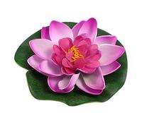 VOCOSTE 1pcs Artificial Floating Lotus Flower, Artificial Lotus Flower for Garden Ponds Pool Decoration, Purple, 3.9"