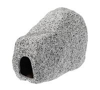 VOCOSTE 4.45x3.66x2.68 Inches Aquarium Hideaway Rock Cave, Ceramic Fish Tank Decoration Stone for Aquatic Pets to Breed Play Rest, Gray