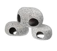 VOCOSTE 6.46x3.86x2.87 Inches Aquarium Hideaway Rock Cave, Ceramic Fish Tank Decoration Stone for Aquatic Pets to Breed Play Rest, Gray