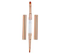 VOCOSTE Double Ended Nail Art Brush Gel Polish Striping Nail Art Design Round Angled Head Pen Painting Tools for Home DIY Manicure Rose Gold Tone