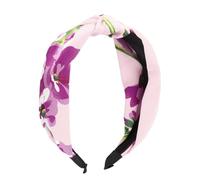 VOCOSTE Elegant Knotted Printed Wide Hairband for Women 6.50"x4.92" Pink Purple 1 Pc
