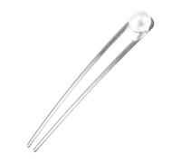 VOCOSTE Grace Pearl U-shaped Hair Pins Hair Clips for Girls 5.79"x0.79"x0.75" Silver Tone 1 Pc