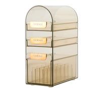VOCOSTE Makeup Organizer, Dust-Proof Makeup Organizer with 3 Drawers, Brown