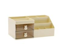 VOCOSTE Makeup Organizer W/ 2 Drawer 8 Grids for Brushes Lotions Yellow