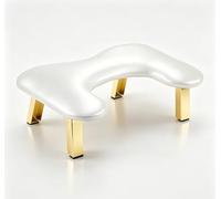 VOCOSTE Nail Arm Rest, U Shaped Arm Rest for Nails Golden Arc Stand Foldable Leather Nail Stand Manicure Hand Rest Pillow for Beginners Pedicure Foot Rest Manicurists Nails, White