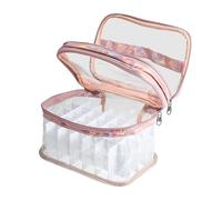 VOCOSTE Nail Polish Bag, Nail Polish Carrying Case Holds 35 Bottles, Pink