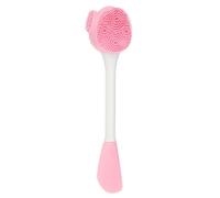 VOCOSTE Silicone Handheld Facial Cleansing Brush, Pink White, 6.30"x1.57"