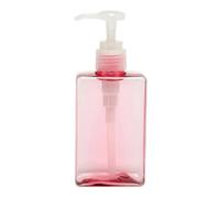 VOCOSTE Simple Square Soap Pump Dispenser for Bathroom Hotel 200ml Clear Pink 1 Pc