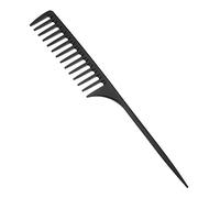 VOCOSTE Wide Tooth Rat Tail Comb, for Wet Curly Hair, for Women Men, Black