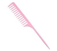 VOCOSTE Wide Tooth Rat Tail Comb, for Wet Curly Hair, for Women Men, Pink