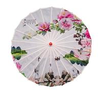 Vocttaiy Parasol Chinese Style Classical Oil Paper Umbrella Rainproof Umbrella, Parasol Pendent Floral Mulitcolor Paper & Bamboo Painted Paper Parasol (S)