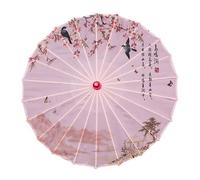 Vocttaiy Parasol Chinese Style Classical Oil Paper Umbrella Rainproof Umbrella, Parasol Pendent Floral Mulitcolor Paper and Bamboo Painted Paper Parasol (B)
