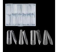 VOCUE Clear Full Duals Form French Tip Stickers Gel Art Mold Artificial Tips for Extension