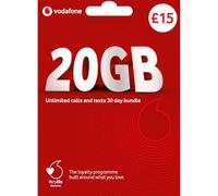 Vodafone 20GB Pay As You Go SIM Card, Unlimited Calls and Texts, 30 Day Bundle