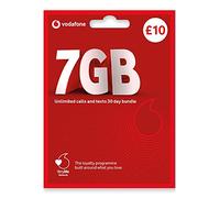 Vodafone SIM Card UK PREPAID PAYG £10 Bundle - 7GB + Unlimited Mins & Texts