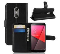 Vodafone Smart N9 Case, Vodafone Smart N9 Leather Case, Vodafone Smart N9 Book Flip Leather Wallet Cover with Card Slots for Vodafone Smart N9 [Compatible With Smart N9 Screen Protector] (BLACK)