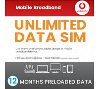 Vodafone Unlimited Data SIM Card UK PAYG - 12 Months