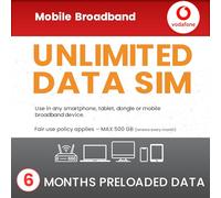Vodafone Unlimited Data SIM Card UK PAYG - 6 Months
