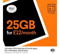 Vodafone VOXI SIM Card with Endless Social Media, Calls, Texts and Roaming (£12)