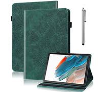 VODEFOX Samsung Galaxy Tab S5e 10.5 2019 SM-T720/T725 Case Embossed Flower PU Leather Multi-Angle Stand Folio Tablet Case with Card Pockets Stylus Loop Elastic Band for Galaxy Tab S5e - Green