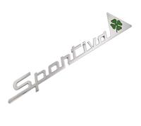 VODHXA Car Badge Emblem for Alfa Romeo Sportiva 4C 8C 166 Giulietta Spider, Car Emblems Decals Sticker, Car Emblem Badge Decal Logo, Automotive Badge Decals, Car Decoration Accessories,B Silver